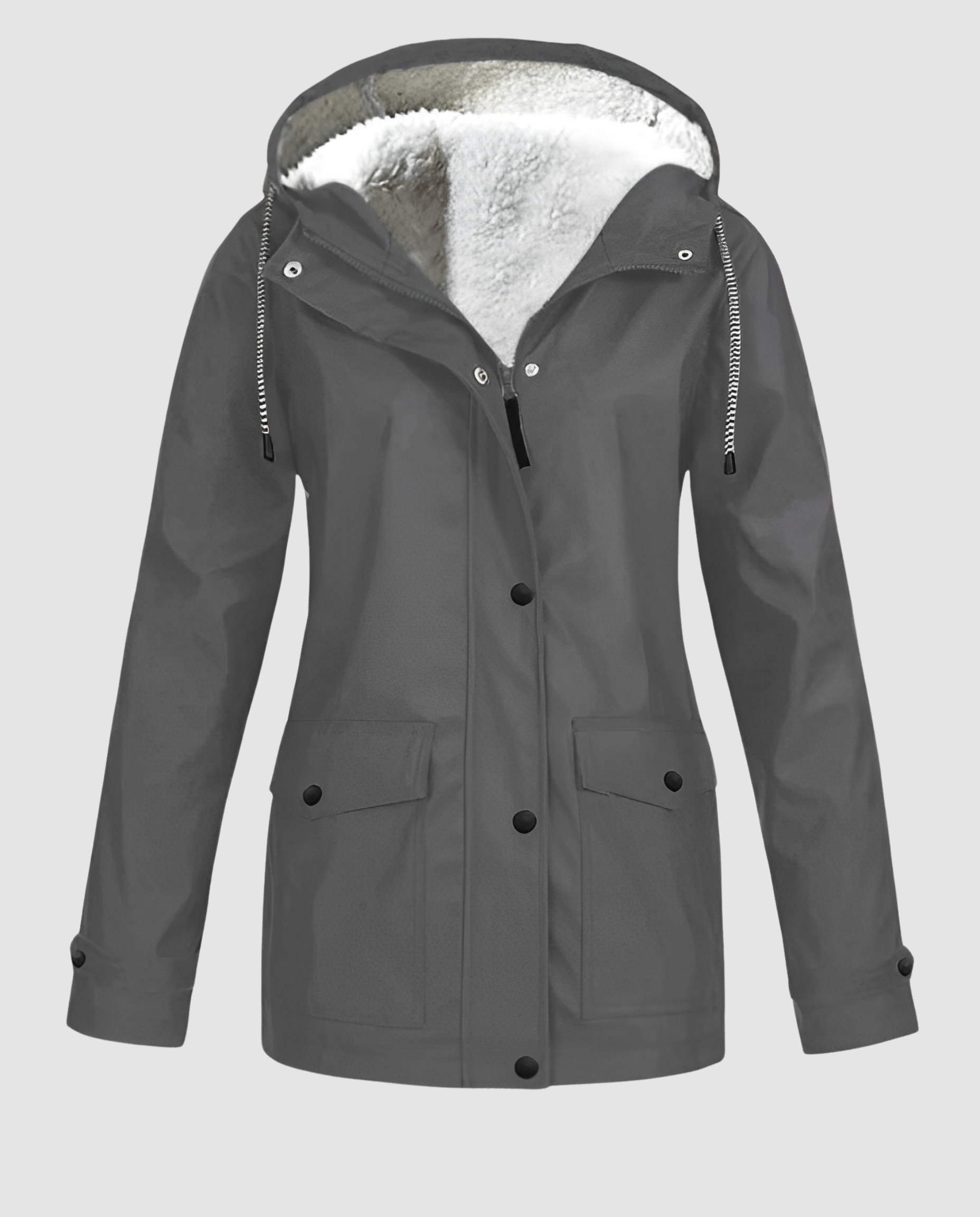 Parka Oversize à Capuche et Fausse Fourrure pour Femme