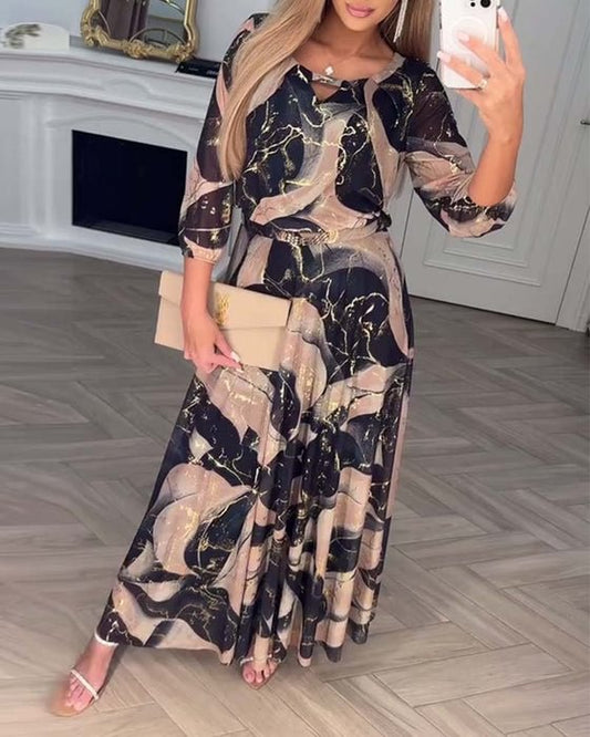 Robe longue imprimée pour femmes