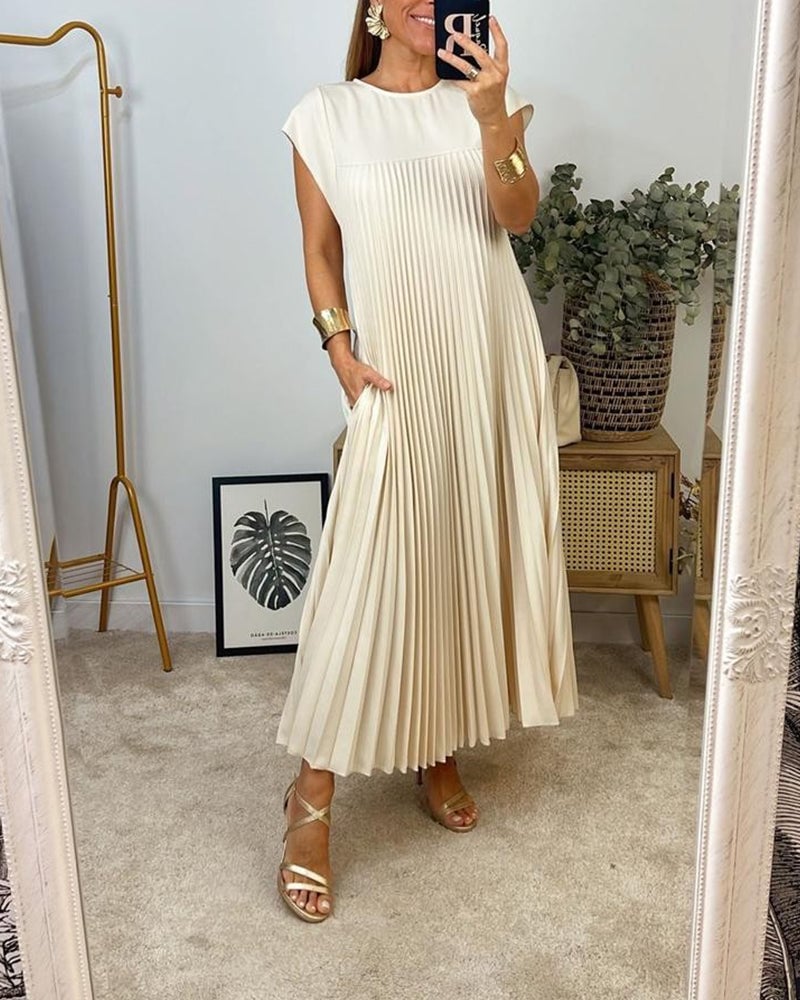 Robe Longue Plissée sans Manches pour Femme | Idéale pour le Quotidien