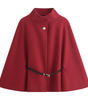 Cape Manteau Ceinturé à Manches Chauve-Souris pour Femmes