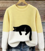 Pull décontracté avec motif chat pour femmes