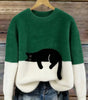 Pull décontracté avec motif chat pour femmes