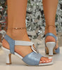 Sandales à Talon avec Boucles Métalliques pour Femme | Idéales pour les Sorties