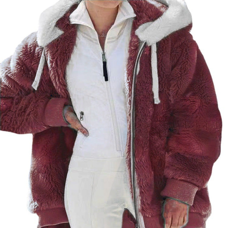 Veste Polaire Oversize à Capuche pour Femme