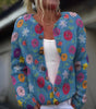 Cardigan en laine et coton à imprimé pour femmes
