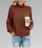 Pull Oversize en Maille à Col Montant pour Femme