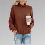 Pull Oversize en Maille à Col Montant pour Femme