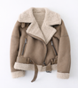 Veste Aviateur en Daim Coupe Ample avec Ceinture pour Femme