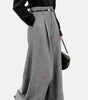 Pantalon Large Taille Haute en Tweed pour Femmes