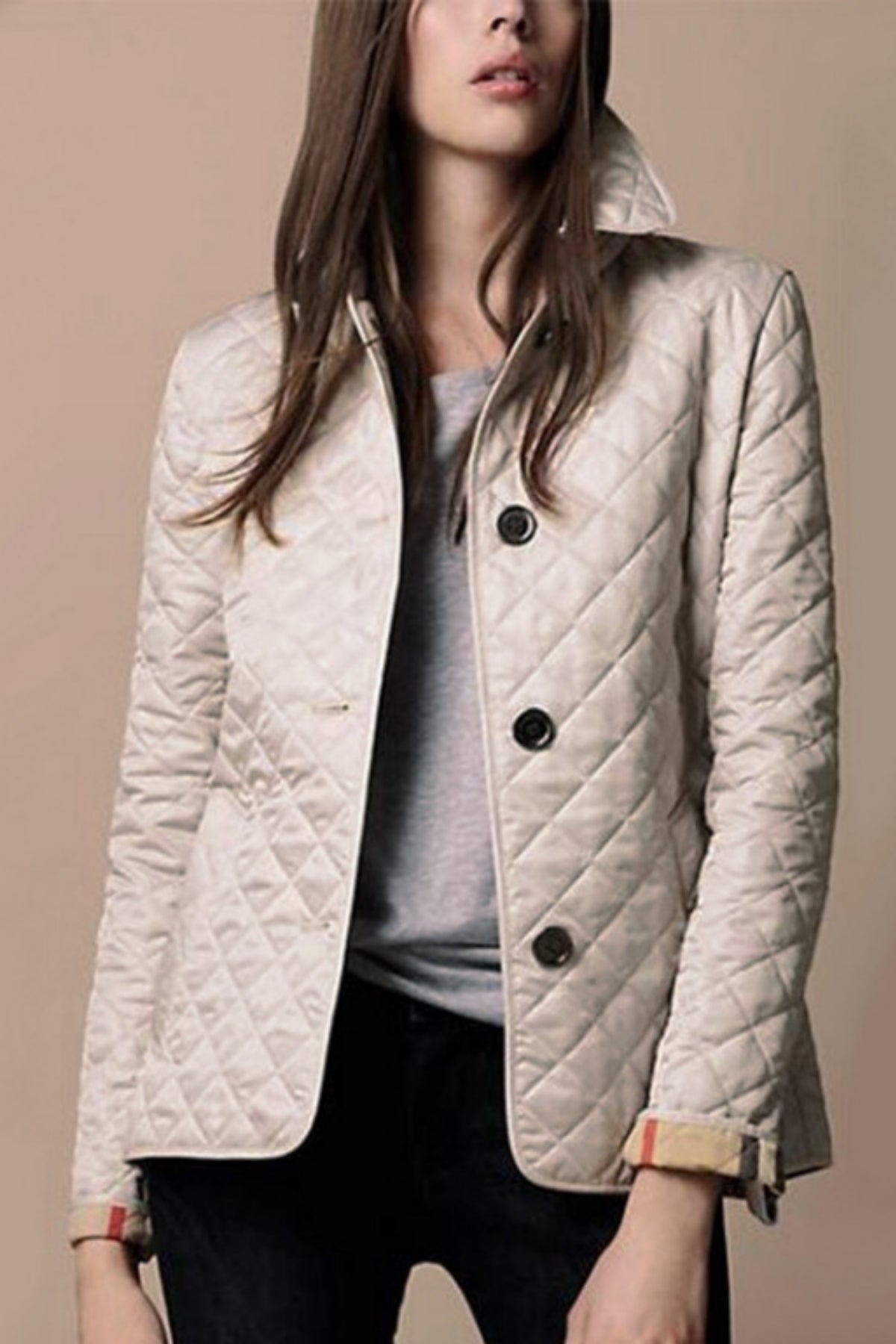 Veste Matelassée Courte Ajustée pour Femme
