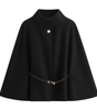 Cape Manteau Ceinturé à Manches Chauve-Souris pour Femmes