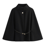 Cape Manteau Ceinturé à Manches Chauve-Souris pour Femmes
