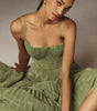 Robe Midi Plissée à Bretelles pour Femme | Idéale pour les Soirées