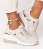 Basket Compensée Confort en Simili Cuir pour Femme