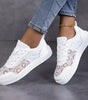 Baskets en Dentelle Florale et Lacets pour Femme