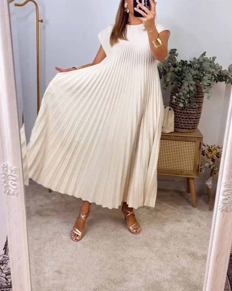 Robe Longue Plissée sans Manches pour Femme | Idéale pour le Quotidien