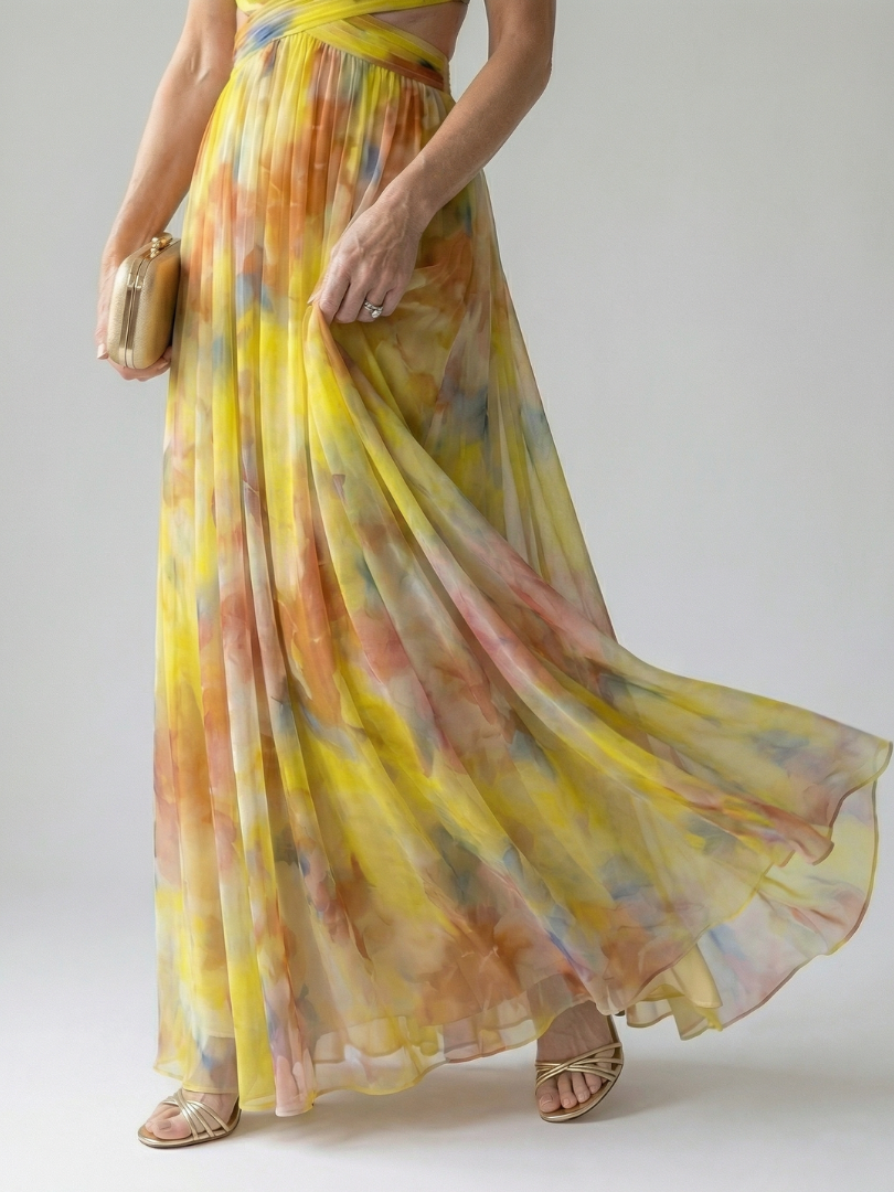 Robe Maxi Sans Manches à Imprimé pour Femme