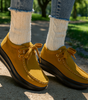 Mocassin Confort à Lacets et Semelle Plateforme en Suédine pour Femme