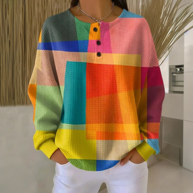 Sweat-Shirt Vintage Coloré pour Femmes