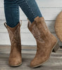 Bottes de Cheville Brodées Style Western pour Femmes