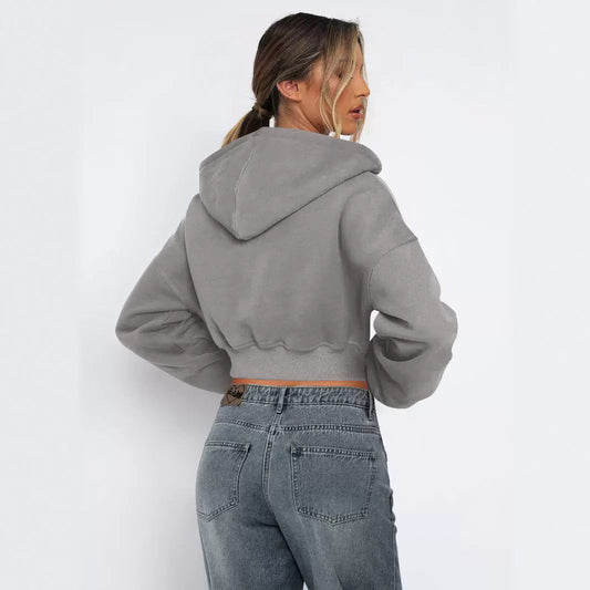 Veste à capuche zippée en molleton pour femmes