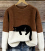 Pull décontracté avec motif chat pour femmes