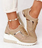 Basket Compensée Confort en Simili Cuir pour Femme
