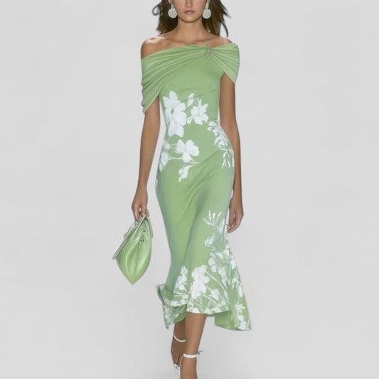 Robe midi imprimée pour femmes