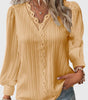 Blouse Pull-over à Col V avec Dentelle pour Femmes