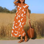 Robe Longue à Imprimé Géométrique pour Femme | Idéale pour l'Été