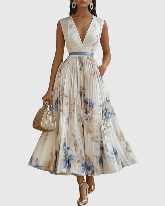 Longue robe plissée pour femmes