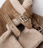 Veste Aviateur en Daim Coupe Ample avec Ceinture pour Femme