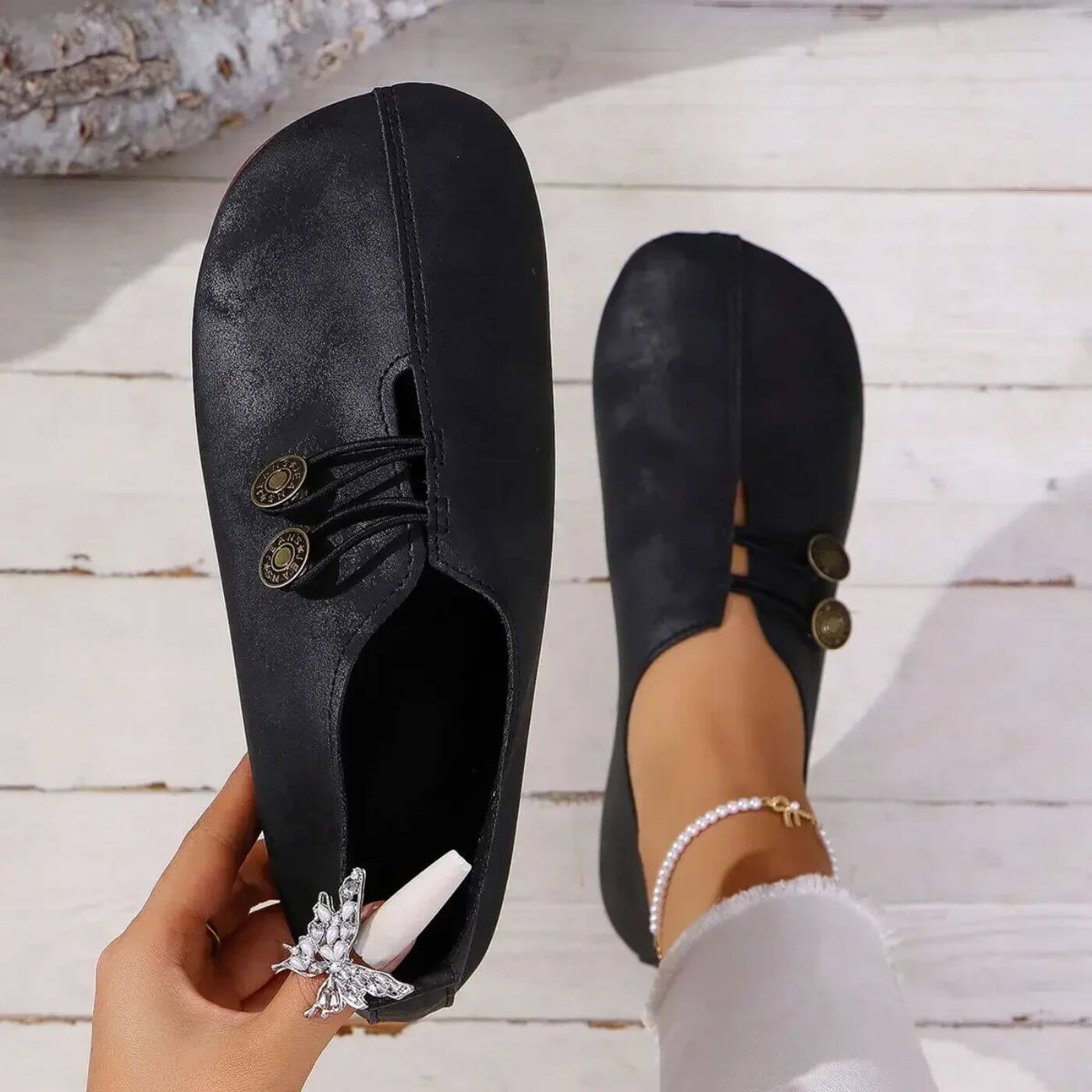 Chaussures Plates en Cuir Souple pour Femme | Idéales pour le Quotidien
