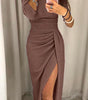 Robe Longue Fendue Off-Shoulder pour Femme | Idéale pour les Sorties