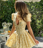 Robe Courte à Fleurs avec Col V pour Femmes