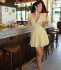 Robe Courte à Fleurs avec Col V pour Femmes