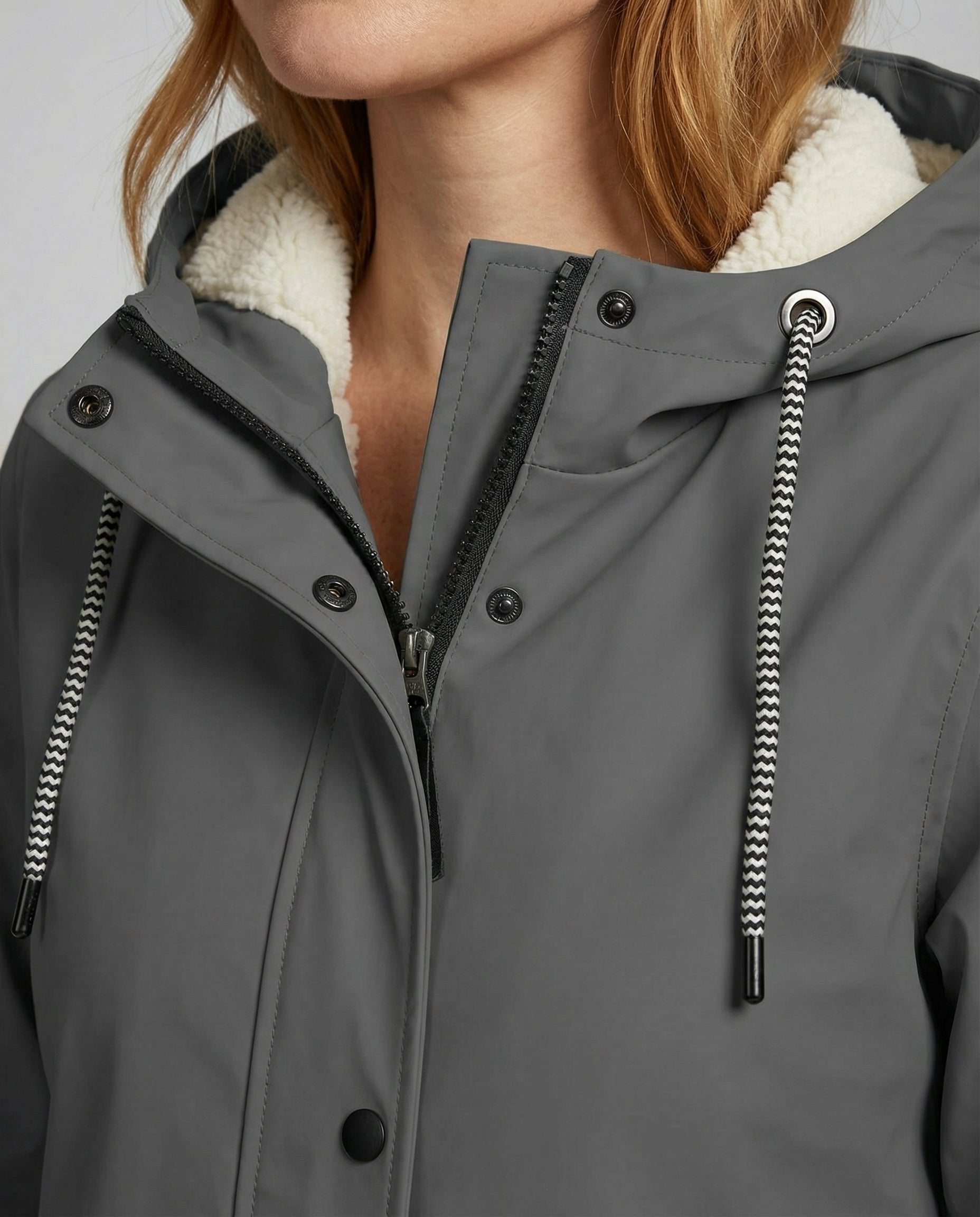 Parka Oversize à Capuche et Fausse Fourrure pour Femme