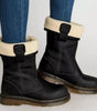 Bottine Mi-Mollet en Simili Cuir pour Femme