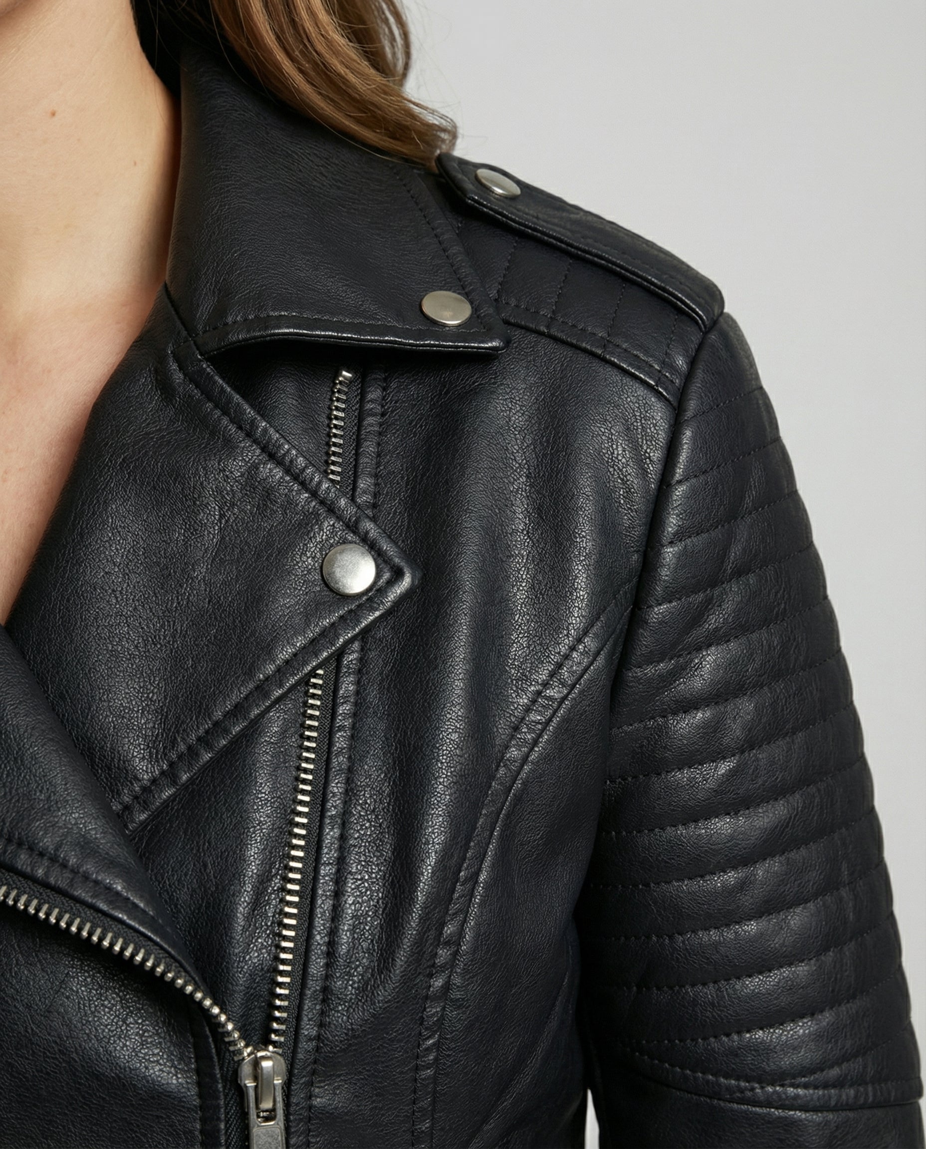 Veste Motard Perfecto Asymétrique en Simili Cuir pour Femme