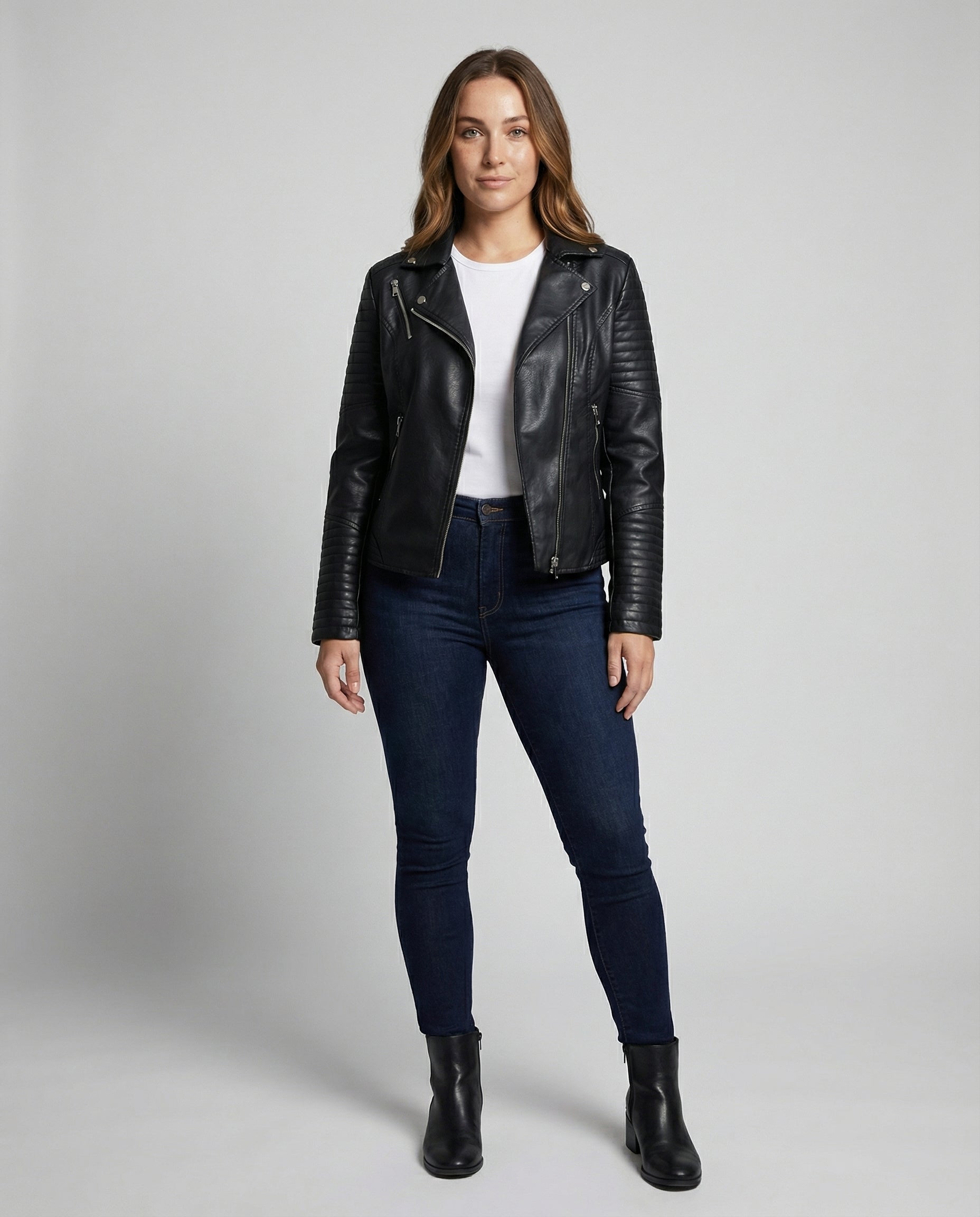 Veste Motard Perfecto Asymétrique en Simili Cuir pour Femme