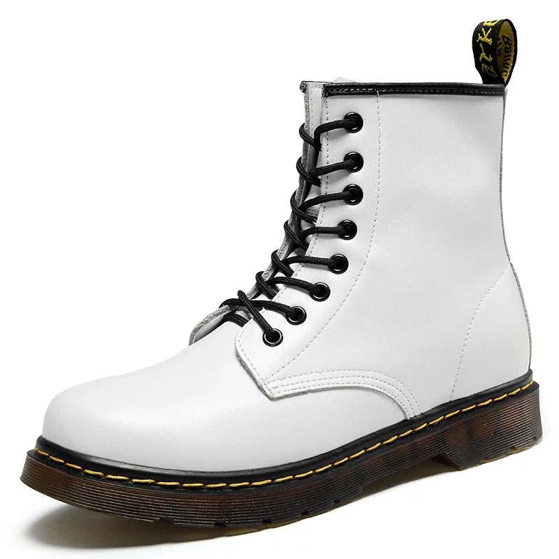 Bottes Martin à Lacets en Cuir pour Femme