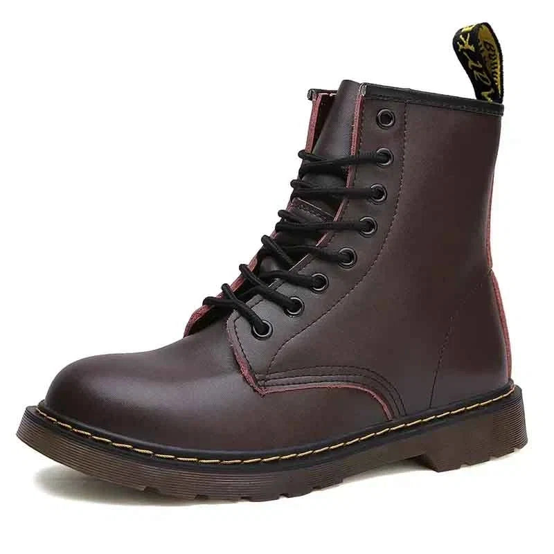 Bottes Martin à Lacets en Cuir pour Femme