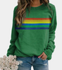 Sweat-shirt à rayures colorées à manches longues pour femmes
