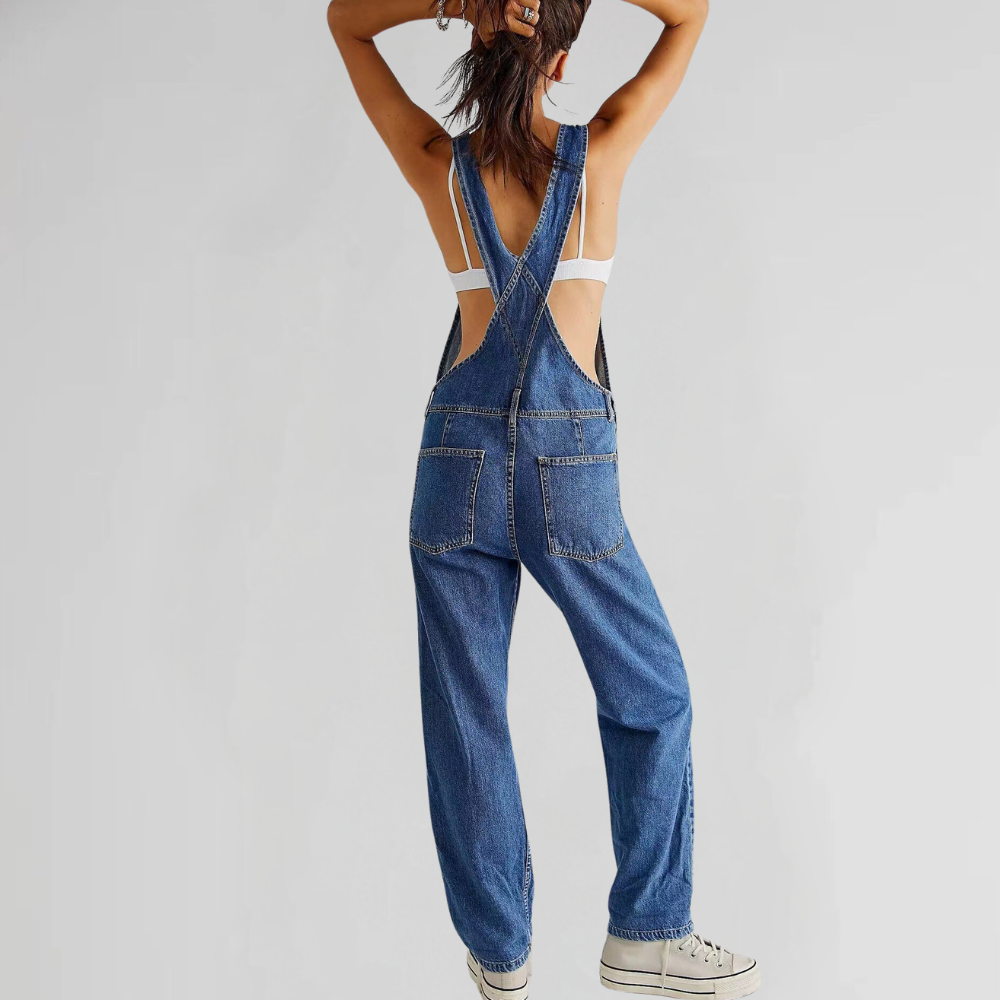 Salopette en Jean Croisée pour Femmes