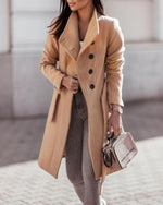 Manteau long femme avec ceinture