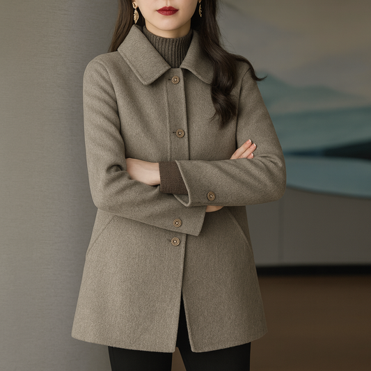 Manteau en Laine Ajusté pour Femmes