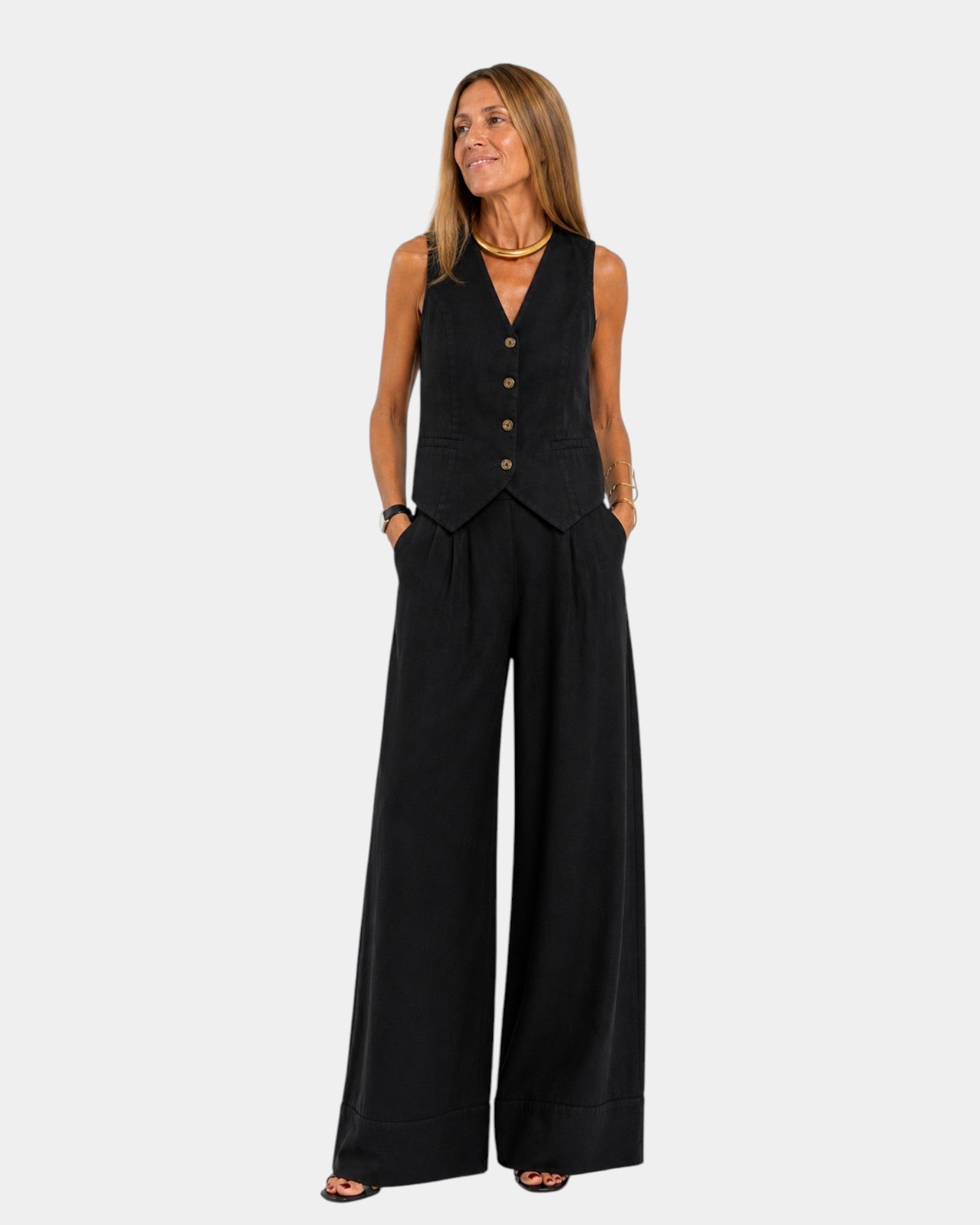 Ensemble Gilet Sans Manches et Pantalon pour Femme | Idéal pour le Bureau