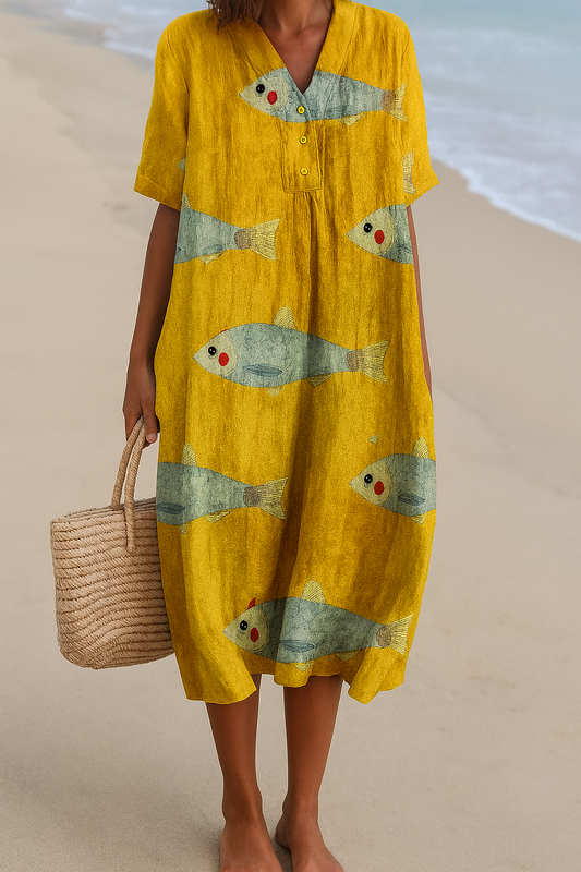 Robe Tunique Encolure en V pour Femmes