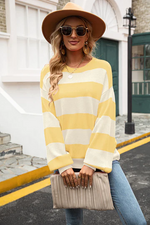Pull-over en maille avec rayures pour Femme