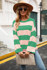 Pull-over en maille avec rayures pour Femme